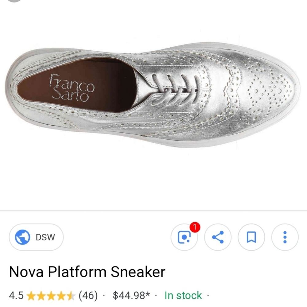 Franco Sarto silver loafers